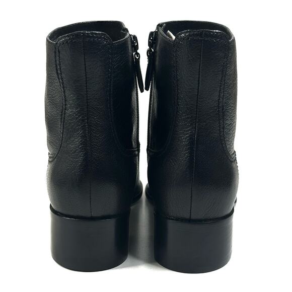 COLE HAAN Naia Black Leather Ankle Boot Bootie Womens Sz. 8.5B Side Zip New $200 - Picture 4 of 13